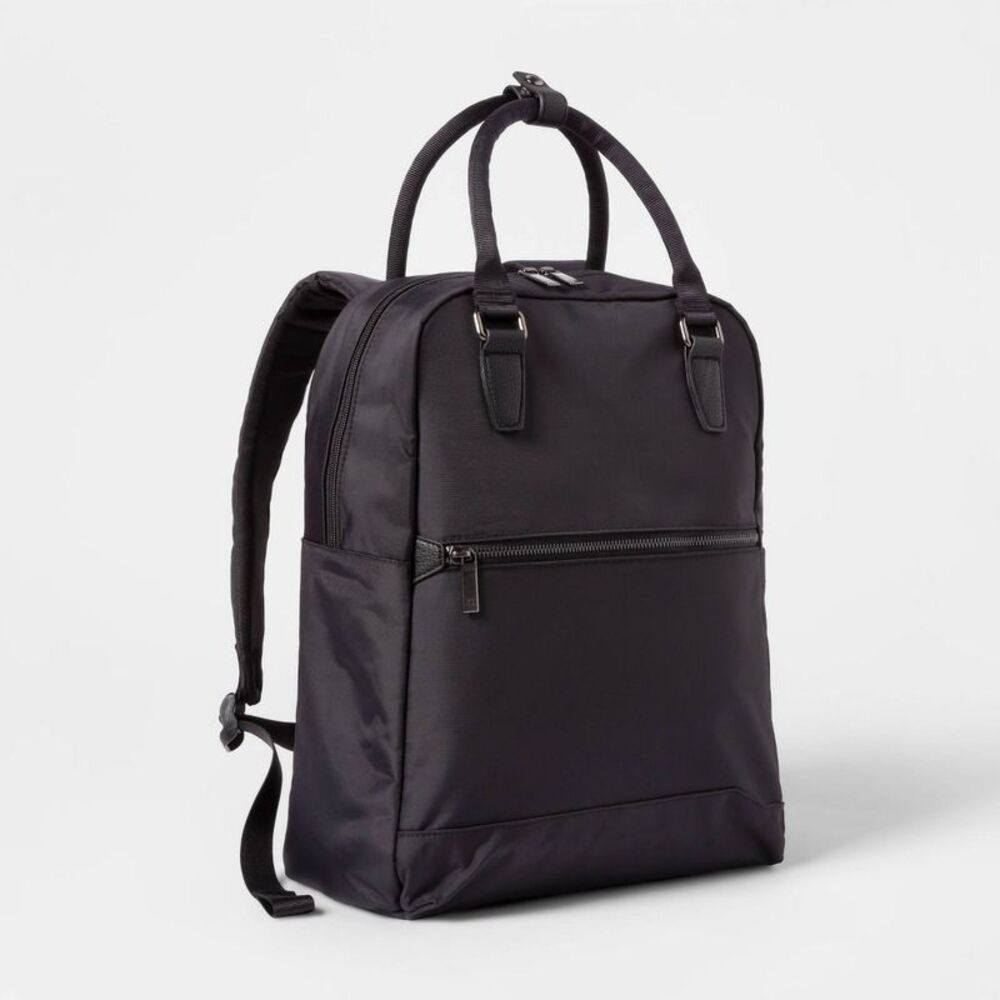 Open Story -  Women's Tote-Style Commuter Backpack Fi Black